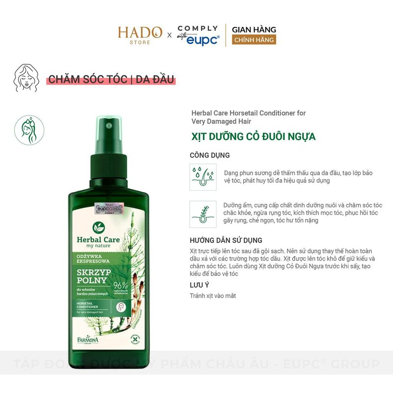 Xịt dưỡng tóc cỏ đuôi ngựa Farmona Herbal Care 200ml - ảnh 3