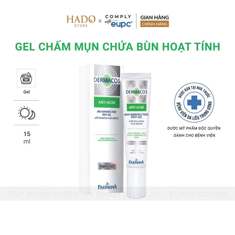 Gel chấm mụn chứa bùn hoạt tính Farmona Dermacos Anti-Acne 15ml