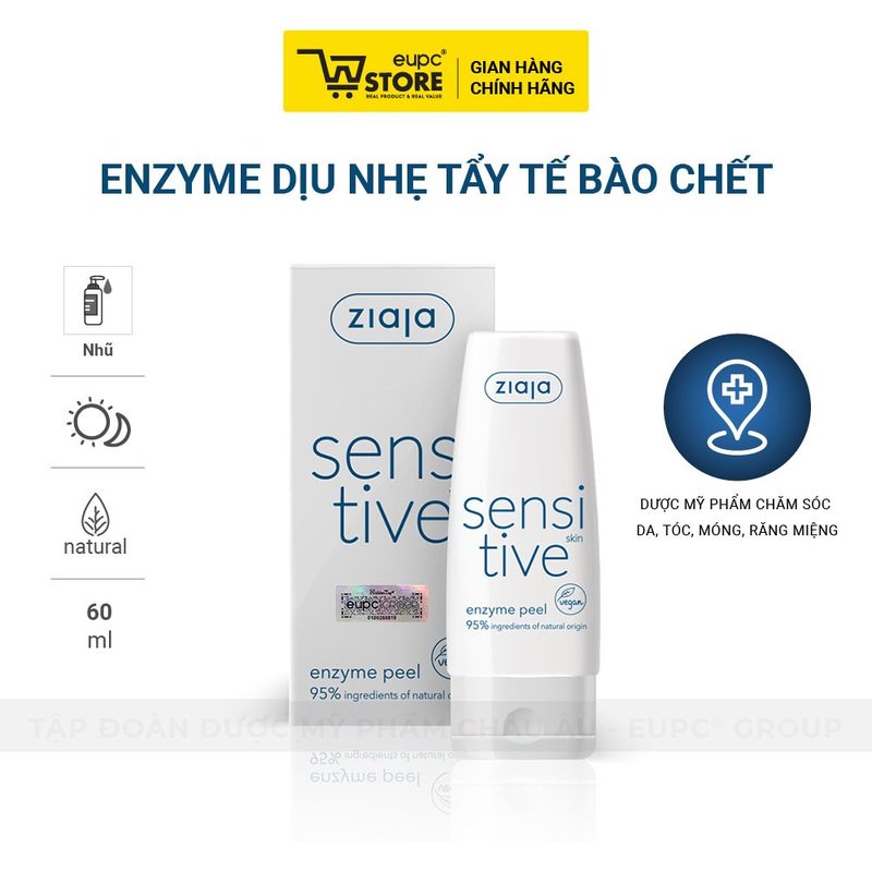 Tẩy tế bào chết enzyme dịu nhẹ Ziaja Sensitive Skin 60ml