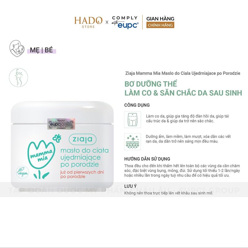 Bơ dưỡng thể săn chắc da sau sinh Ziaja Mamma Mia 200ml - ảnh 2