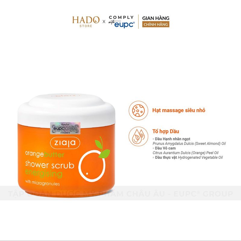 Tẩy tế bào chết toàn thân hạt mịn bơ cam Ziaja 200ml - ảnh 2