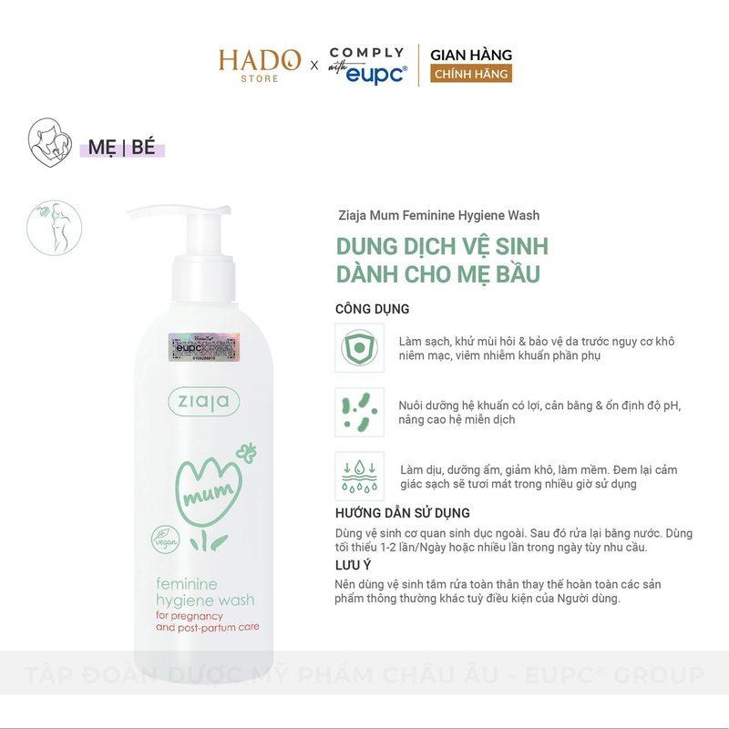 Dung dịch vệ sinh phụ nữ cho mẹ bầu Ziaja Mum 300ml - ảnh 2