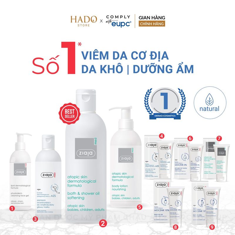 Dầu tắm làm mềm da khô, nhạy cảm Ziaja Med Atopic 270ml - ảnh 5
