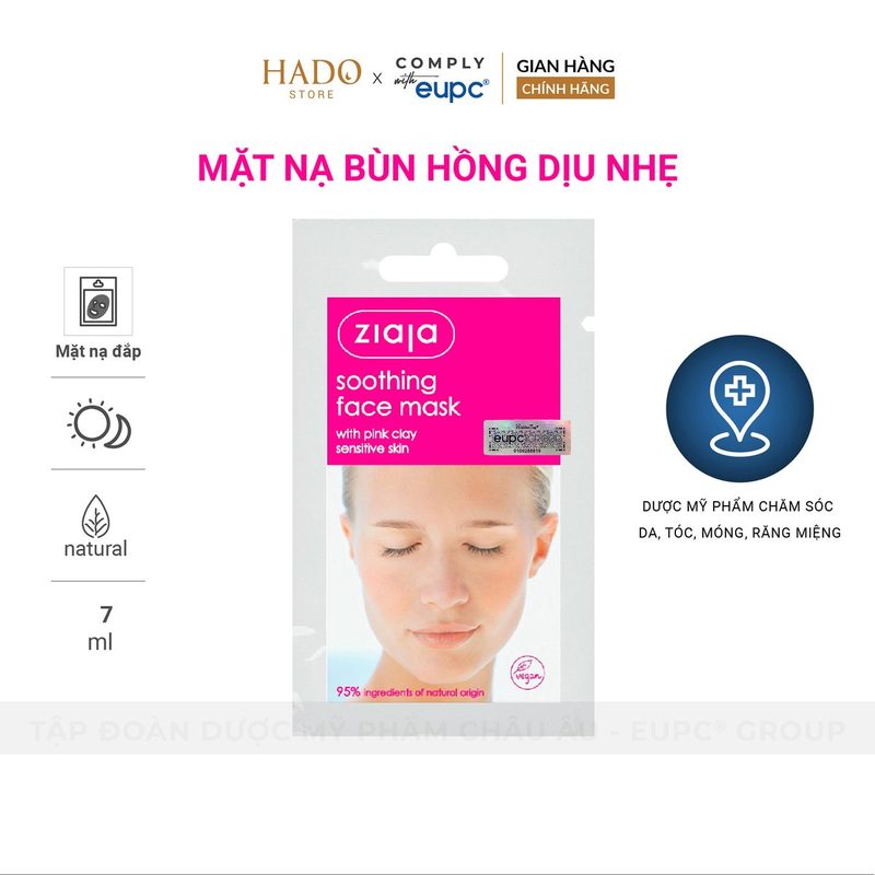 Mặt nạ bùn hồng làm dịu da nhạy cảm Ziaja 7ml - ảnh 3