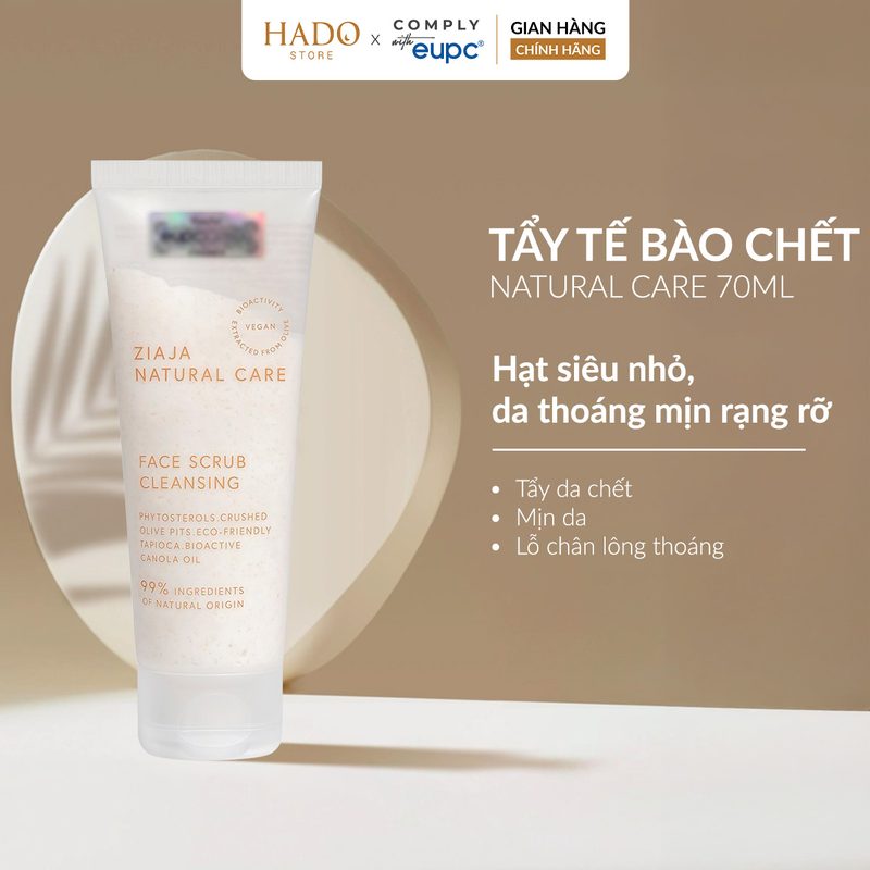 Tẩy tế bào chết hạt mịn cho mặt Ziaja Natural Care 70ml
