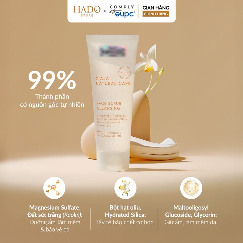 Tẩy tế bào chết hạt mịn cho mặt Ziaja Natural Care 70ml - ảnh 2