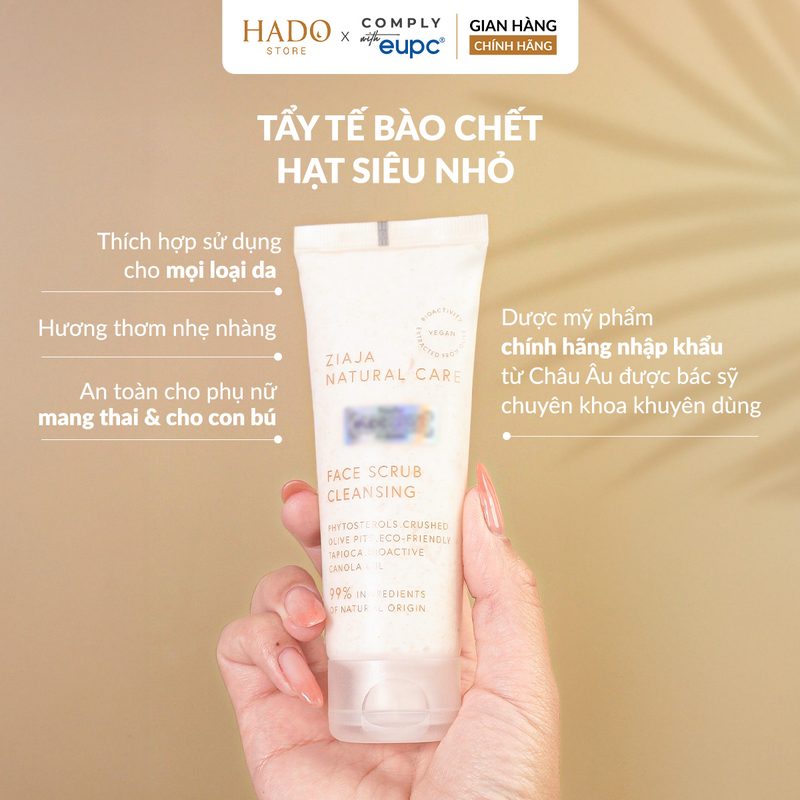 Tẩy tế bào chết hạt mịn cho mặt Ziaja Natural Care 70ml - ảnh 4